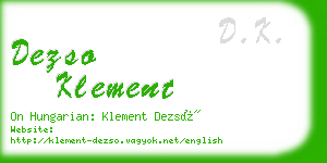 dezso klement business card